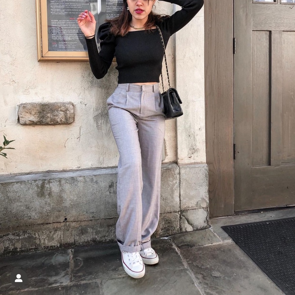 Style Addict Pleated Trousers Grey